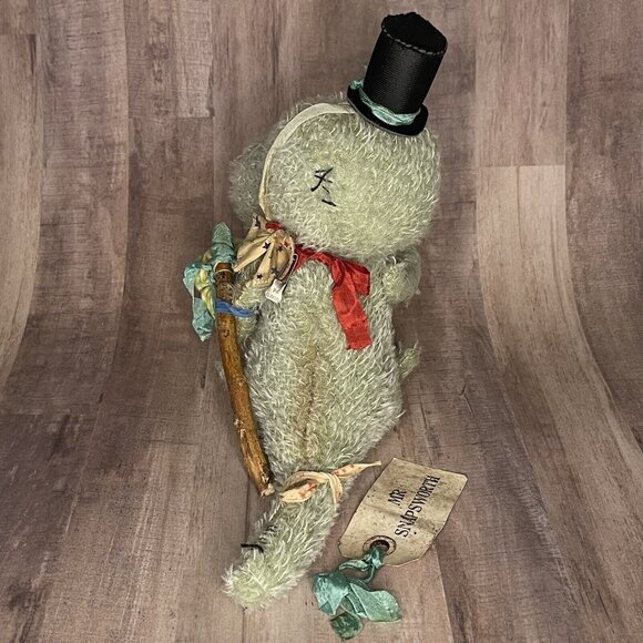 Vintage Antique Plush toy Dinosaur Gator Mr Snapsworth, OOAK toy handmade toy - Picture 5 of 16